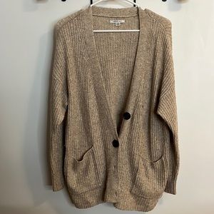 American Eagle Long Cream Knitted Cardigan, size small